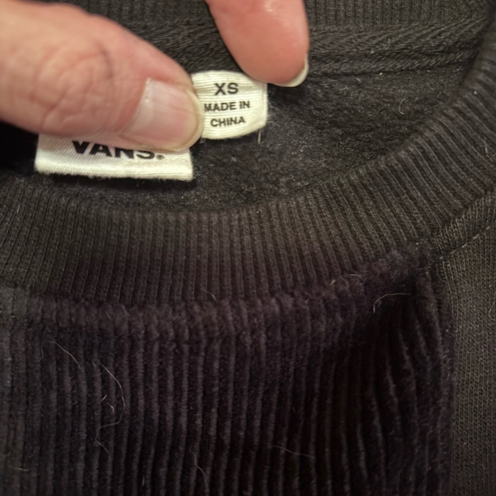 Vans Black Patchwork Fleece Crewneck Sweatshirt – XS - Picture 4 of 6
